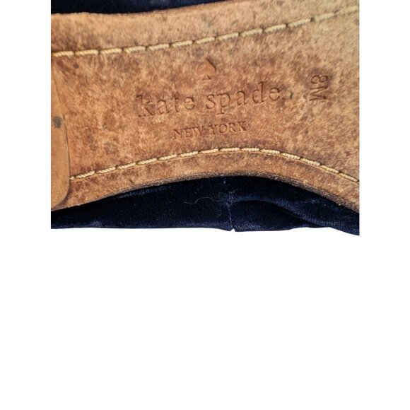 Kate Spade Fontana Too Ballet Flats Navy Blue Velvet W/Bow Womens Size 8 *READ - Picture 6 of 8